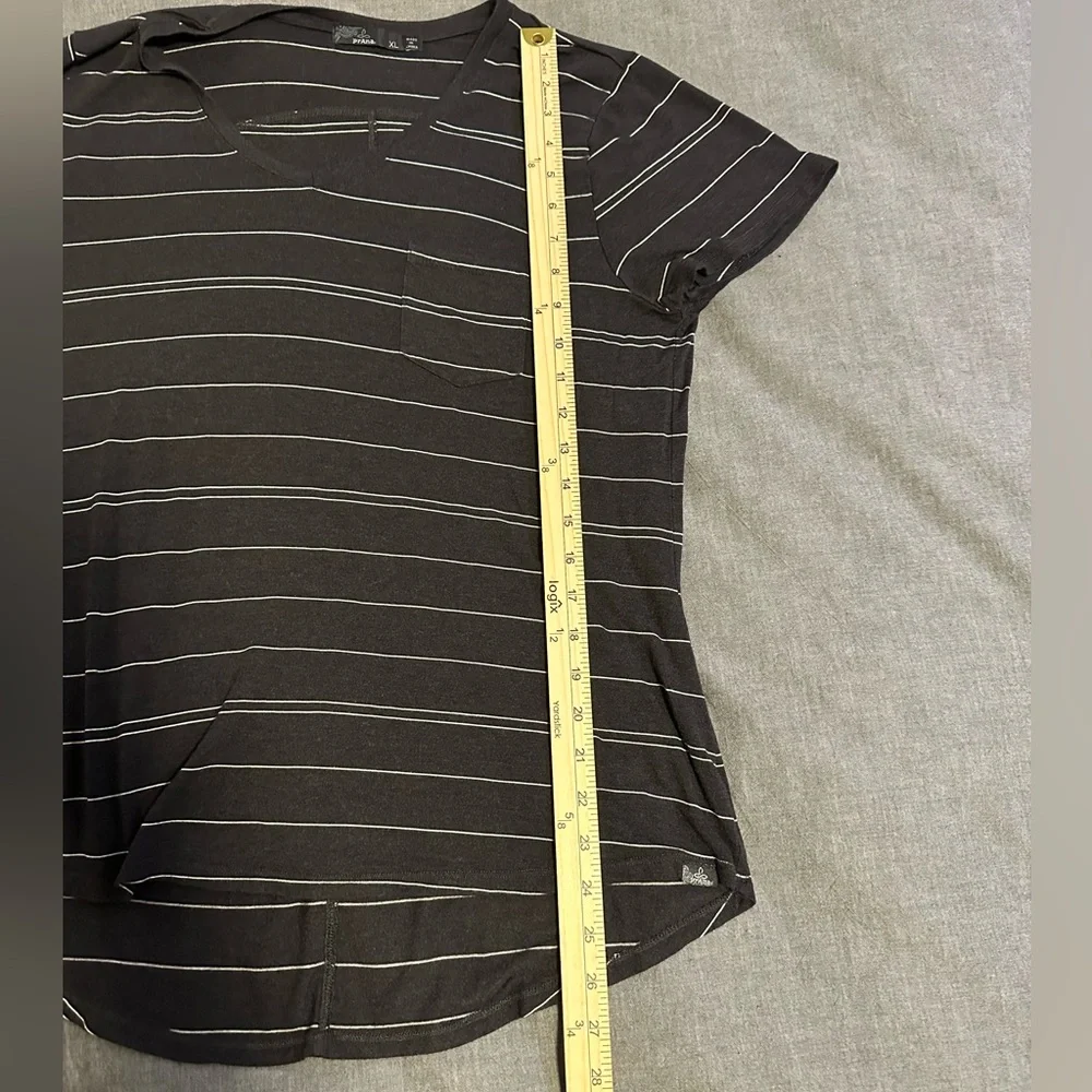 Prana Charcoal Striped Short Sleeve Tee - Picture 7 of 9